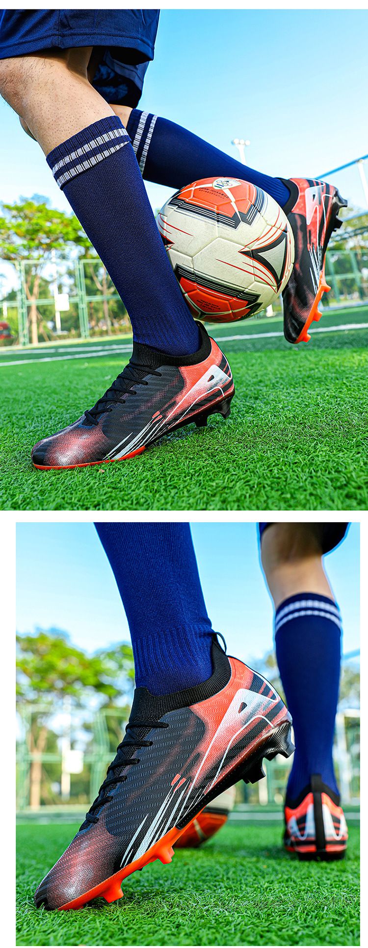 Nahtlose, fliegende, gewebte Messi-Fußballschuhe für Herren, niedrige Oberseite, Teen-Spike-Smash-Trainings-Sneaker_voghion.com