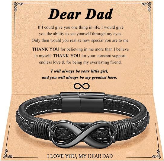 Bracciale da uomo in acciaio inossidabile con forma magnetica nera a forma di 8 "To My Man"_voghion.com