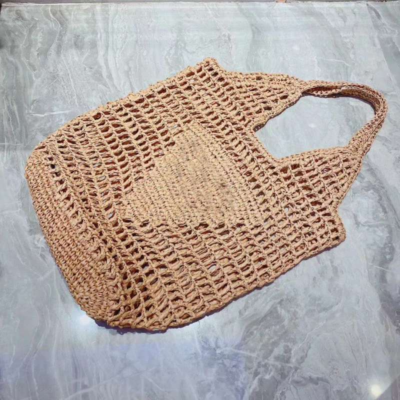 Sommer Strand Reisetaschen Bast Stroh Wicker Totes Frauen Designer Mode Paris Gewebte Einkaufstasche Aushöhlen Handtasche_voghion.com