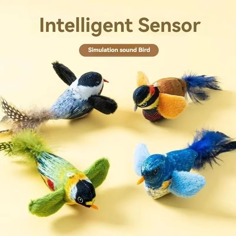 Interactive Plush Bird Toy For Cats_voghion.com