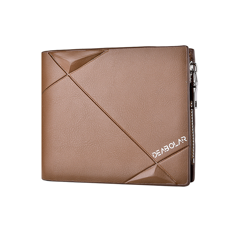 Billetera corta horizontal con clip para billetes, 70 % de descuento, personalizada, con cremallera, de cuero para negocios._voghion.com