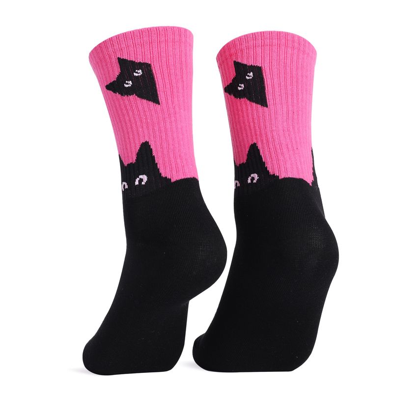 Casual socks hot cat dog rainbow large size cotton socks women's casual cotton women's mid-tube socks_voghion.com
