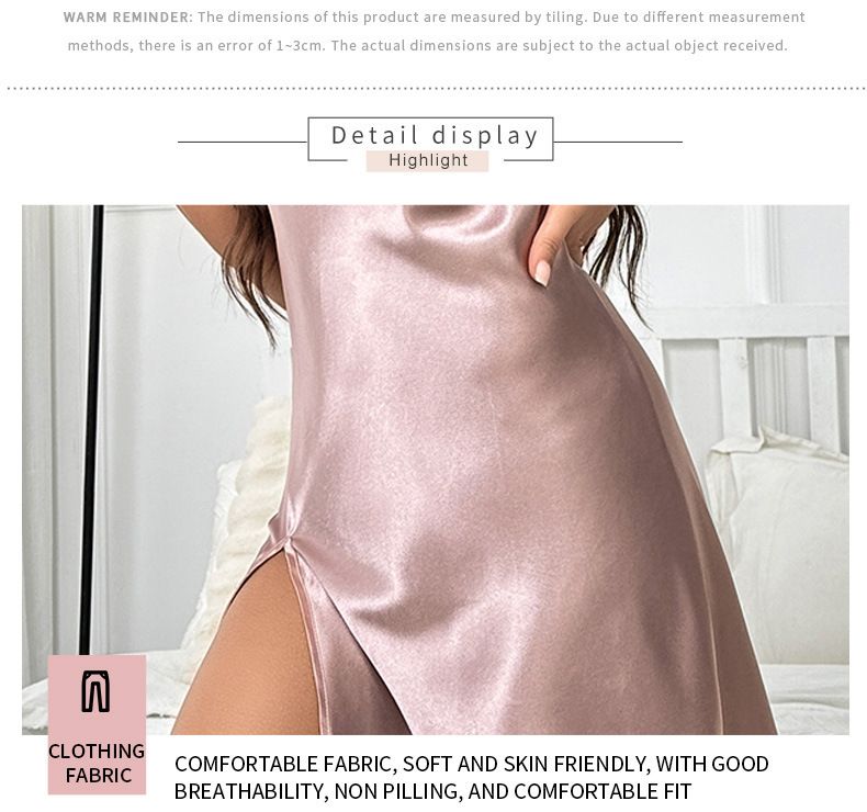 Chemise de nuit sexy en satin coupe vent, nouvelle collection, décontractée, longue, dos nu, personnalisée_voghion.com