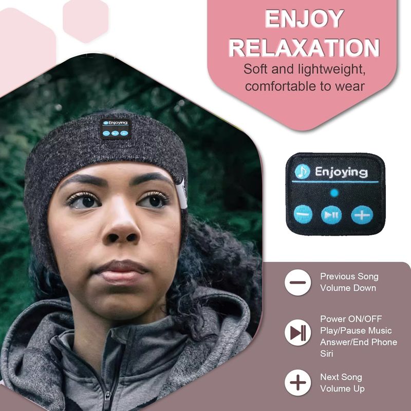 Kabelloser Kopfhörer mit Stirnband, Unisex, Sport, Musik, Winter, Ohrenschützer mit Mikrofon, Outdoor-Ohrenschützer, Ohrabdeckung, Bluetooth-Headset_voghion.com
