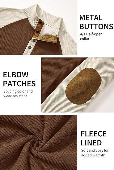 Felpa da uomo in velluto a coste con colletto alto, manica raglan, casual e color block_voghion.com