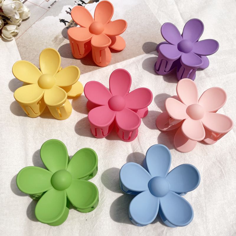 Fermaglio per capelli color caramella con fiore satinato, vendita calda, fermaglio per capelli posteriore, ragazza_voghion.com
