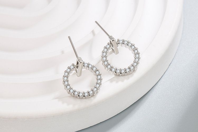 Orecchini per donna personalità semplice orecchini circolari versatili stile freddo orecchini piccoli antiallergici_voghion.com