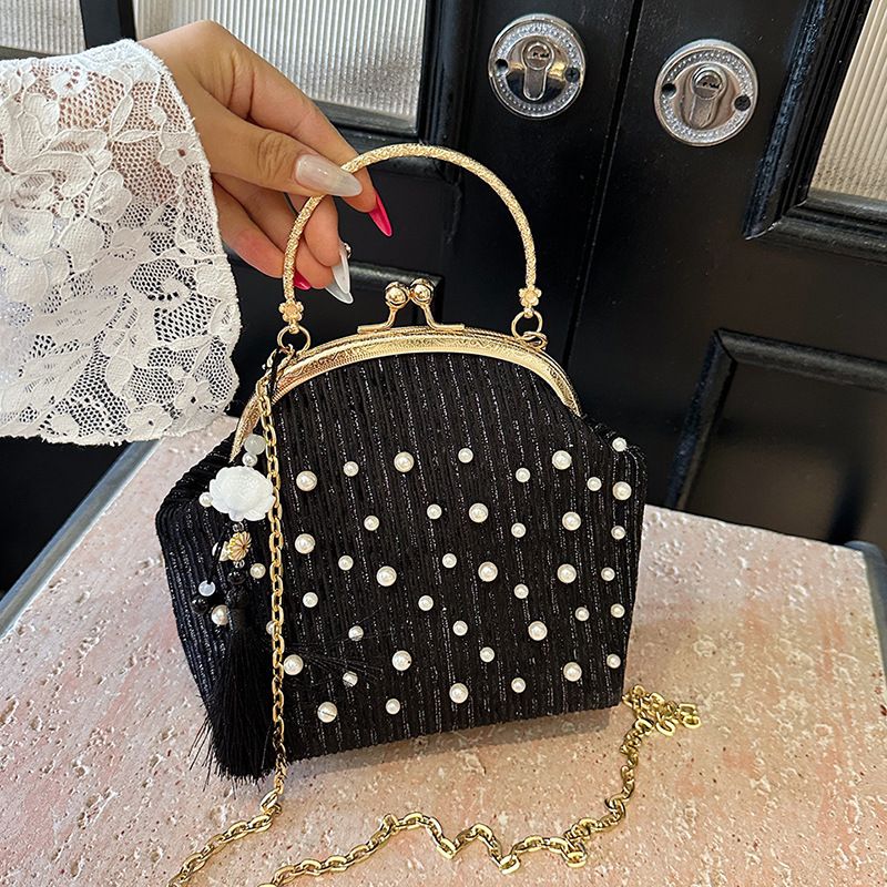 Accessorio per cheongsam da sera da donna, stile cinese, con perline, catena tinta unita e nappa, alla moda, portatile e_voghion.com
