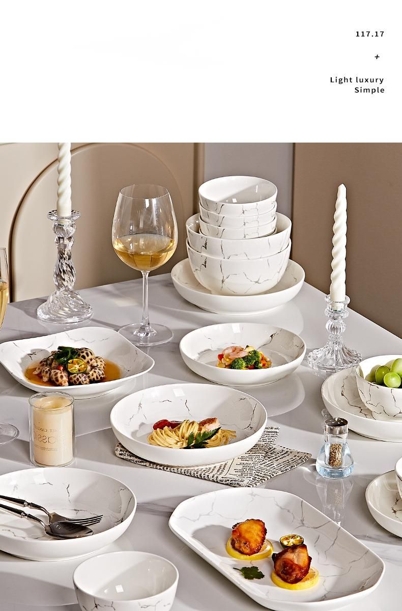 Underglaze Color Bowl Plate Set For Use, High-Quality Aesthetic Bowl, Plate, And Chopsticks Combination, Home High-End_voghion.com