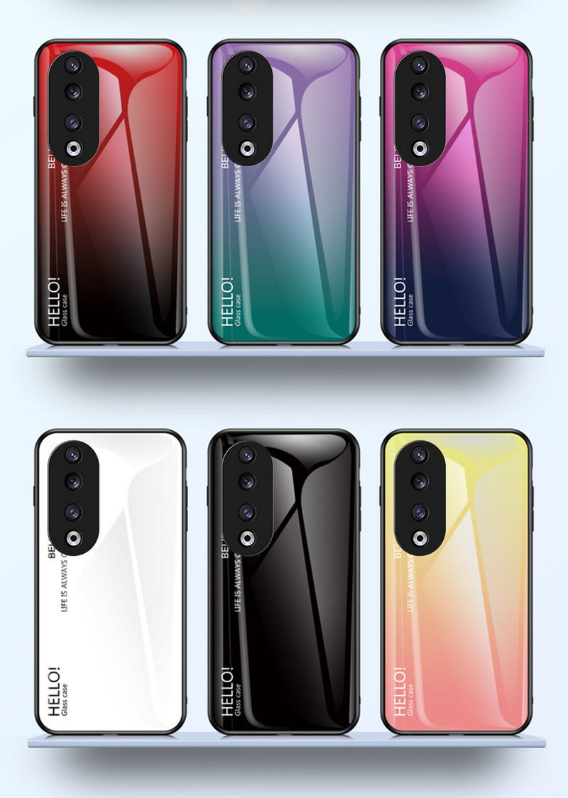 Etui ze szkła hartowanego Gradient do Honor 90 Pro 80 GT 70 60 SE 50 Honor X7A X8A X9A X7 X8 X9 X6 X6S X30i Błyszcząca tylna obudowa_voghion.com