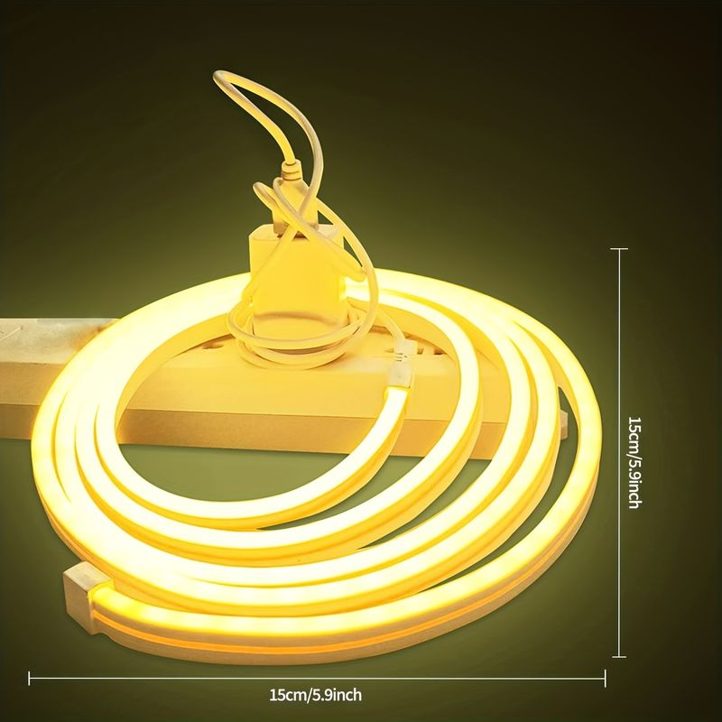 Fita de LED neon com sensor de toque, USB DC 5V, regulável, flexível, silicone, à prova d'água, para decoração de casa e ambientes externos_voghion.com