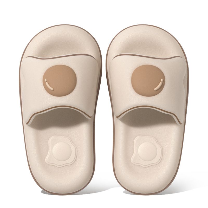 Nuove pantofole a forma di uovo da donna estive che calpestano la merda suola morbida fondo spesso 4 cm casa bagno coppia pantofole fresche da uomo_voghion.com