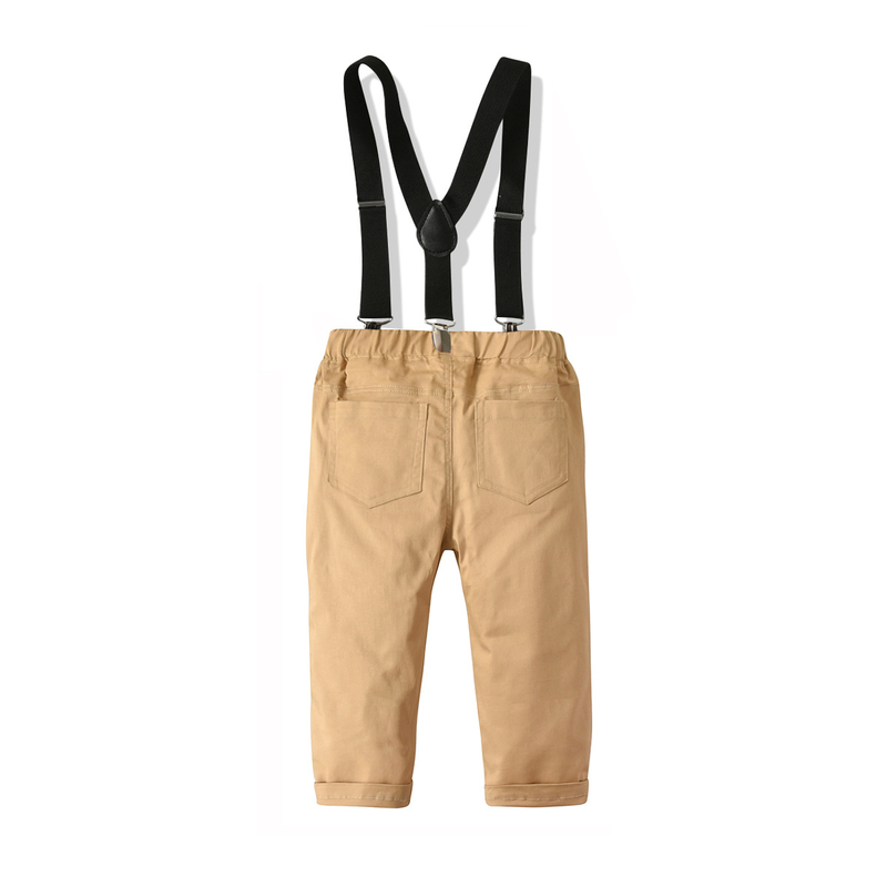 Set di tute con camicia a maniche corte in quattro pezzi per bambini, abiti da banchetto estivi e autunnali per bambini, abito per il rientro a scuola_voghion.com