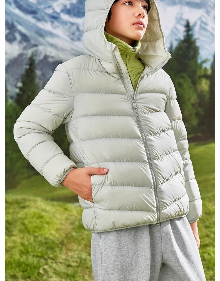 Chaqueta ligera de plumón con capucha para niños - Abrigo de invierno cálido para niños y niñas (90-140 cm) - Suave y cómoda_voghion.com