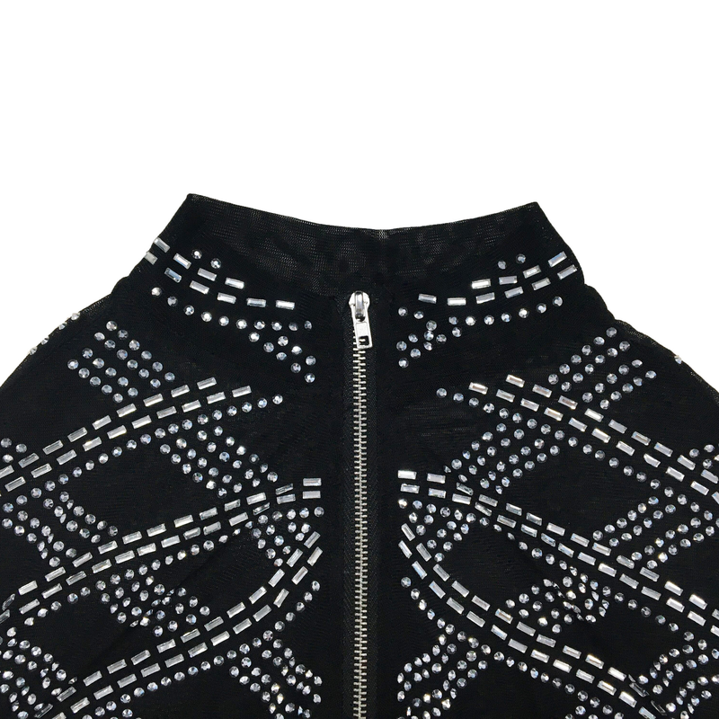 Set di due pezzi di pantaloni a maniche lunghe a maniche lunghe con diamanti caldi in maglia tinta unita da donna_voghion.com