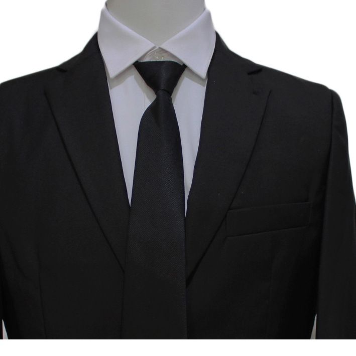 Cravatta da uomo, elegante, da donna, da sposo, da matrimonio, a righe sottili, blu e nera, senza cerniera, 8 cm_voghion.com