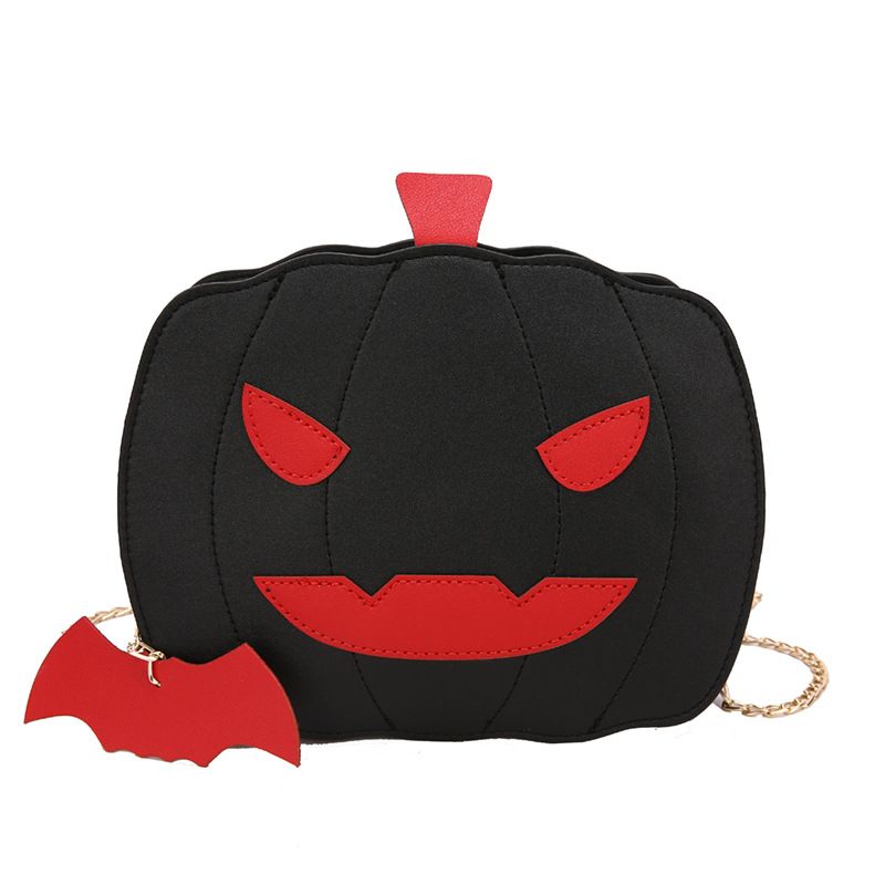 Borsa a tracolla con zucca glitterata a tema Halloween per donna - Borsa a tracolla in PU riflettente retrò con tasche con cerniera, accessorio alla moda e divertente_voghion.com