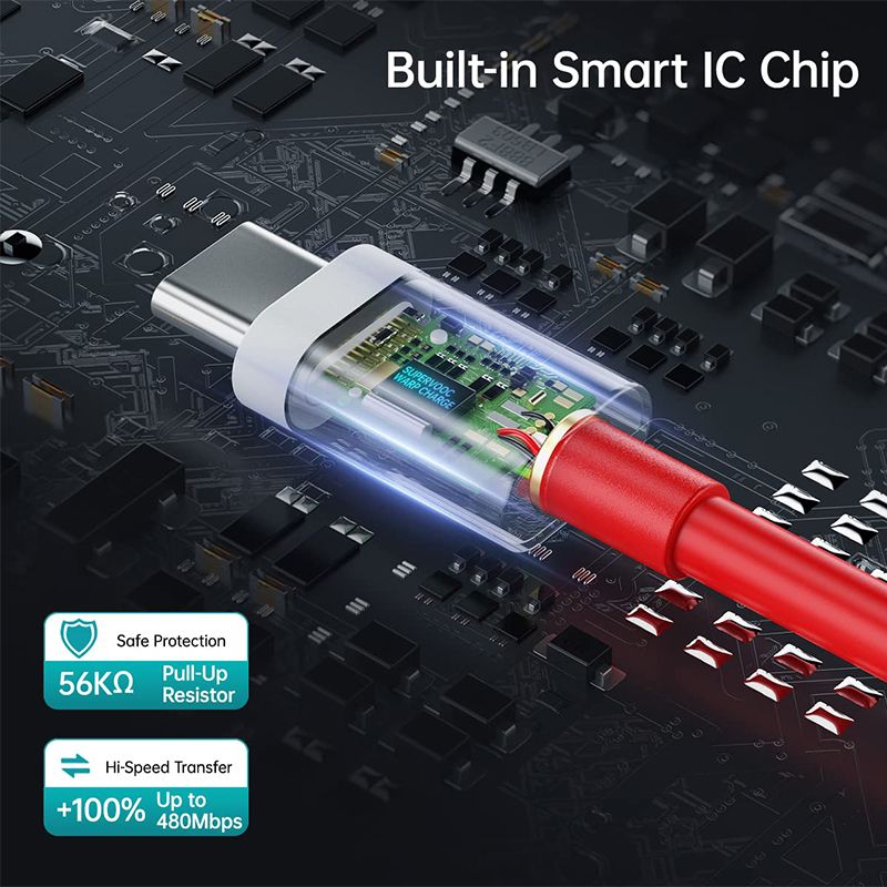 65W Supervooc Fast Charger For OnePlus Ace 12 11 10T 9 8T 7T Pro USB To Type C Cable Warp Dash Charge 6T 5T Data Cable_voghion.com