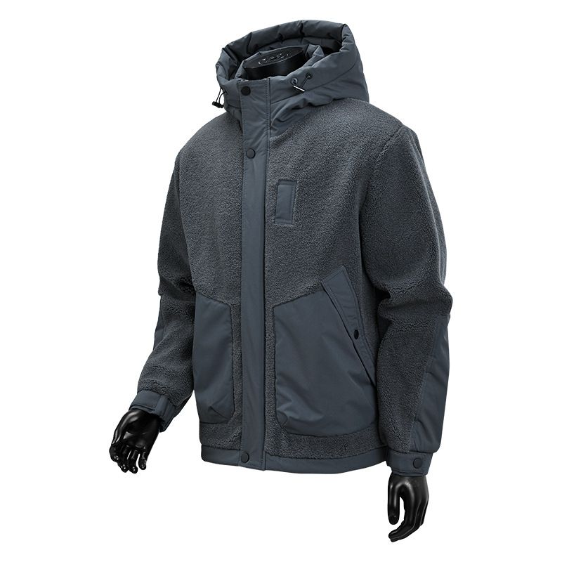 Lammwolle Baumwolle-gepolsterte Kleidung Männer Lose Amerikanische Baumwolle-gepolsterte Kleidung Kapuzenjacke Baumwolle-gepolsterte Jacke Männer_voghion.com