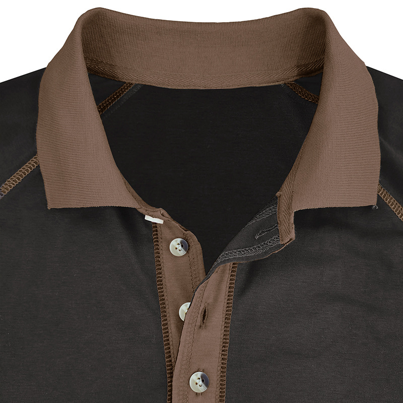 Herren Langarm Revers T-Shirt Herren Poloshirt Herren Herbst Unterhemd Top_voghion.com