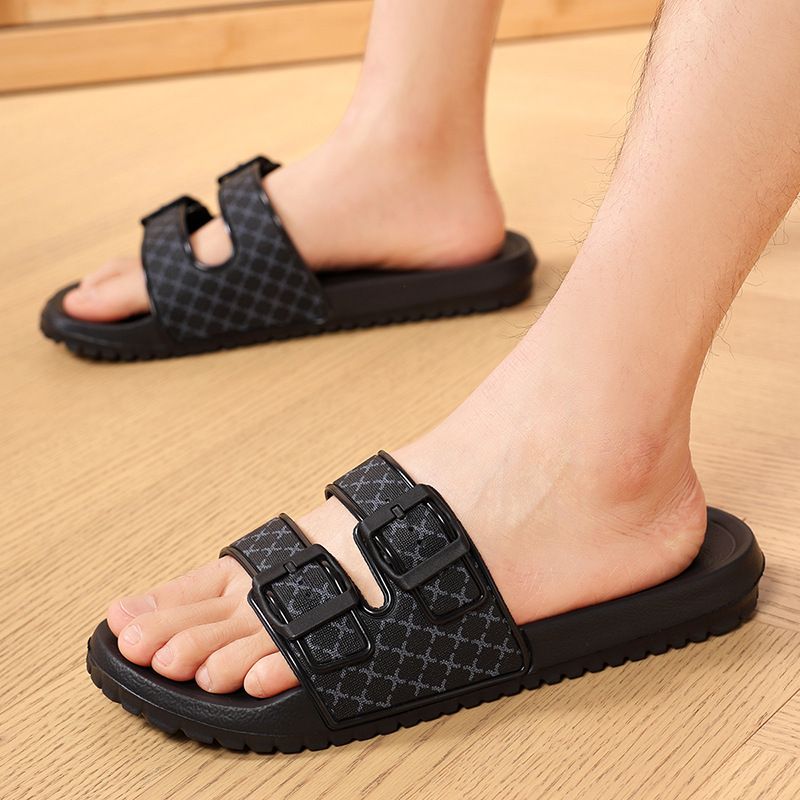 【】 Pantofole da uomo One Word con un tocco di alta qualità, blocco di colore, antiscivolo, antiodore, suola morbida leggera in EVA insapore,_voghion.com