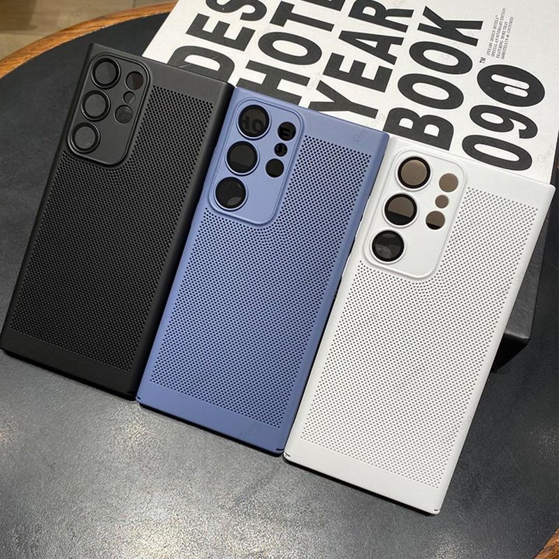 Warmteafvoer telefoonhoesje voor Samsung Galaxy S24 S22 S21 Ultra S20 FE S23 Plus S20FE Schokbestendige koeling Harde pc-hoes_voghion.com
