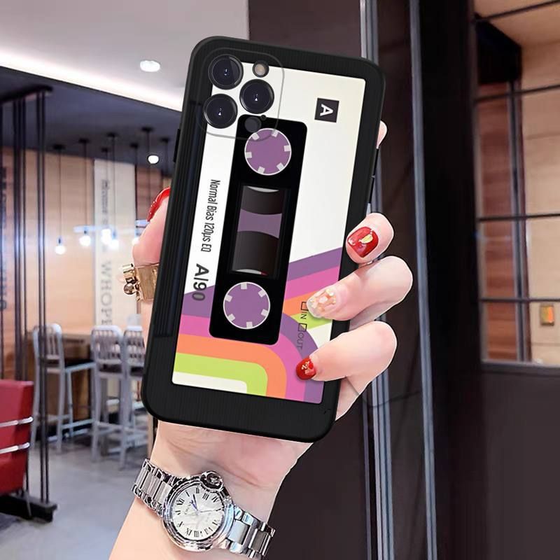 Custodia per cellulare divertente e divertente, adatta a iPhone 15, con disco in vinile creativo, stile retrò e letterario._voghion.com