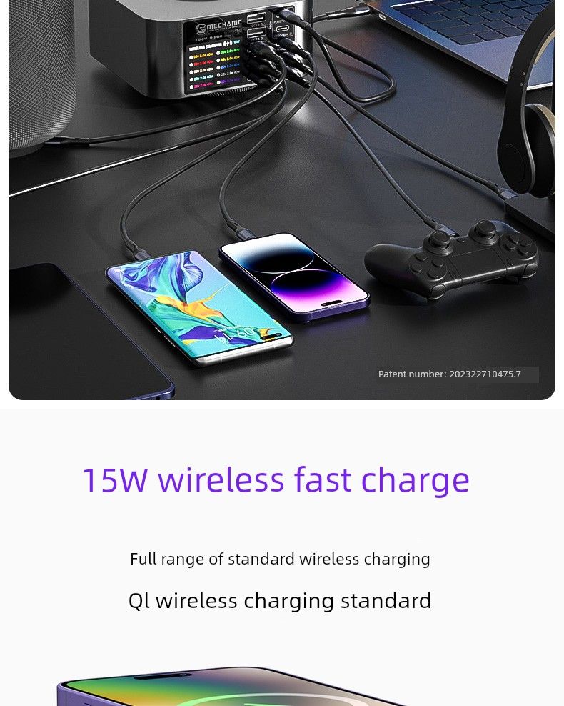Onderhoudsman Supersnel opladen Smart Digitaal Display Desktop Draadloos_voghion.com