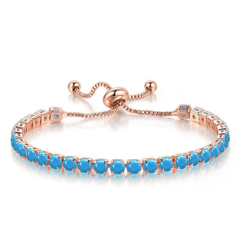 Popular 4mm round zircon single row full diamond adjustable crystal bracelet for women birthstone jewelry_voghion.com