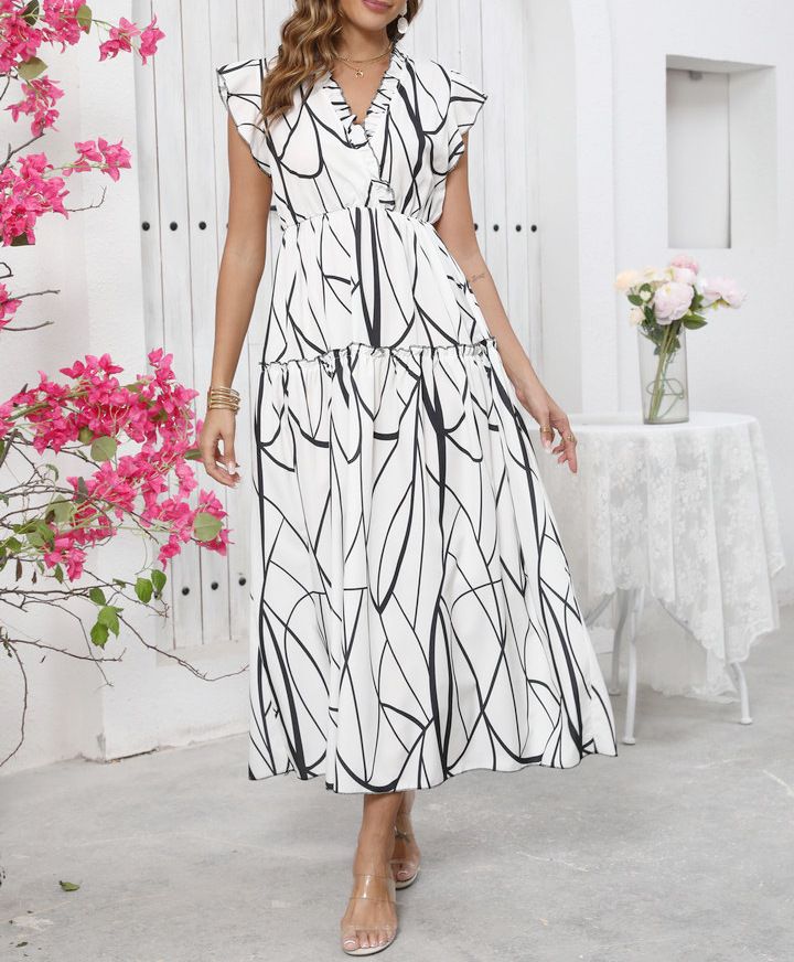 Sleeve Sleeve Shoulder Mini Maxi Autumn Winter Friendly Button Tie Solid Printed Comfortable Breathable Dress_voghion.com