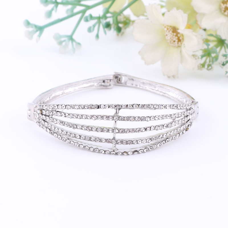 Feine afrikanische Perlen Schmucksets Halskette Armreif Ohrringe Ringe Kristall Party Hochzeit Goldfarbe Brautzubehör_voghion.com