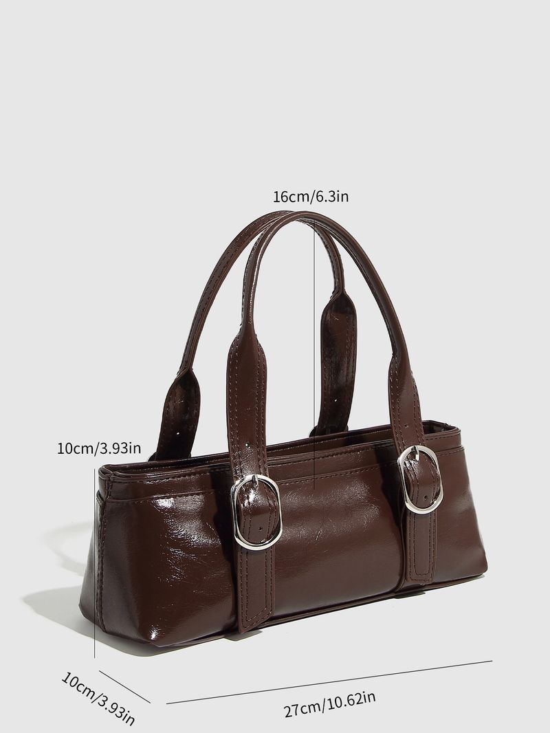 Borse da donna Borsa Boston Borsa a mano con fibbia retrò Borsa da polso con cerniera per motocicletta_voghion.com