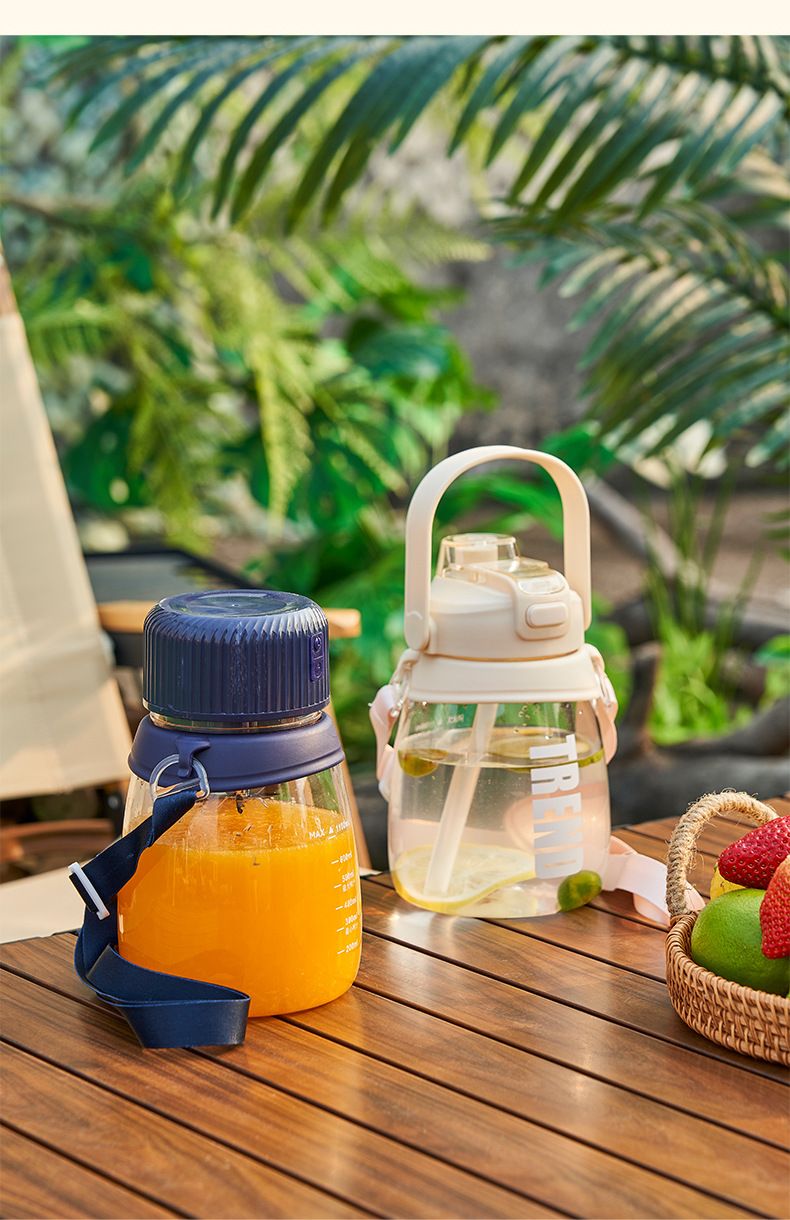 10-Blade Portable Juicer Cup With 1100ML Large Capacity, Rechargeable Blender For Fruits, Vegetables & Smoothies, Dual Lids & Straw Included_voghion.com