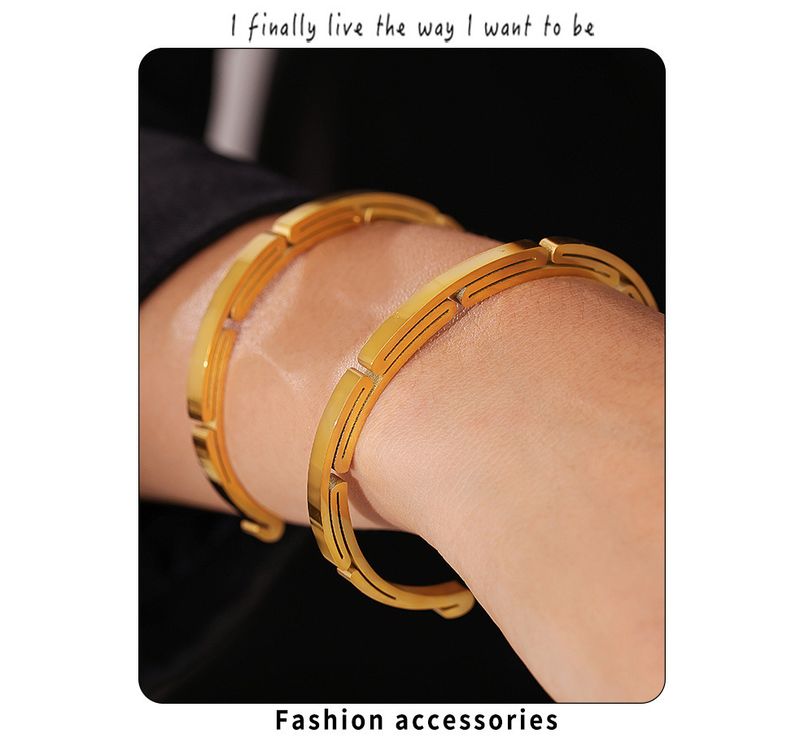 Bracciale aperto personalizzato alla moda da uomo in acciaio inossidabile, semplice e creativo, per gioielli_voghion.com