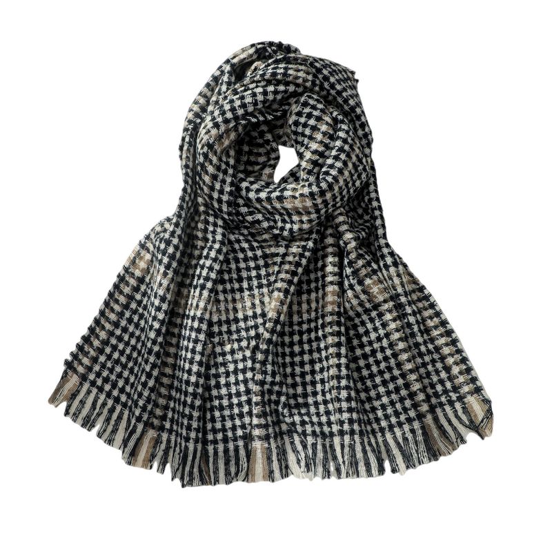 Damenschals Retro-Schal mit kleinem Muster für Damen, Winterversion, modischer Schal, warmer Schal_voghion.com