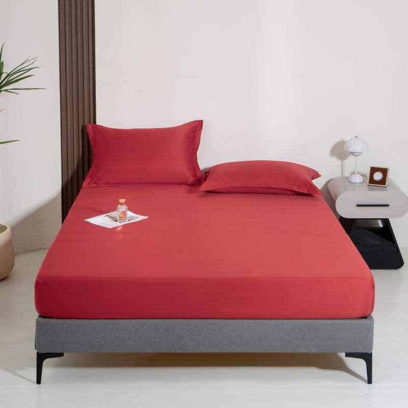 Drap de lit uni en Tencel lavé, 1 pièce, en soie glacée fraîche, protège-matelas en soie_voghion.com