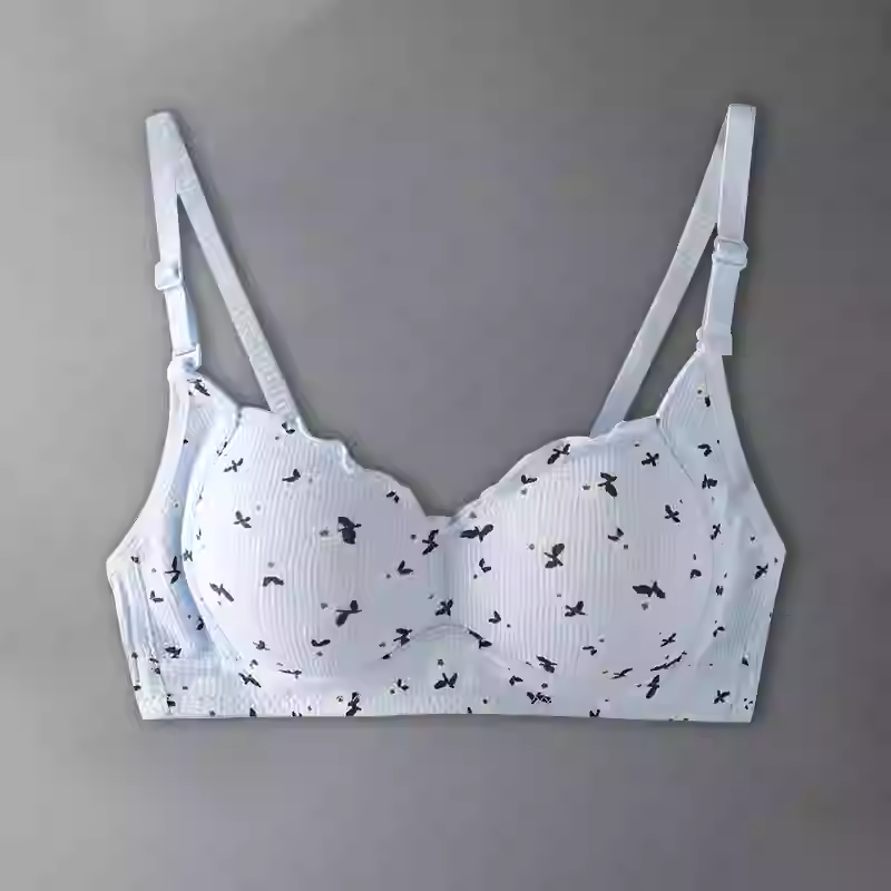 European Summer Romance: Floral Lace Wire-Free Bra - Ultra-Thin, Push-Up & Minimizer For Curvy Figures_voghion.com