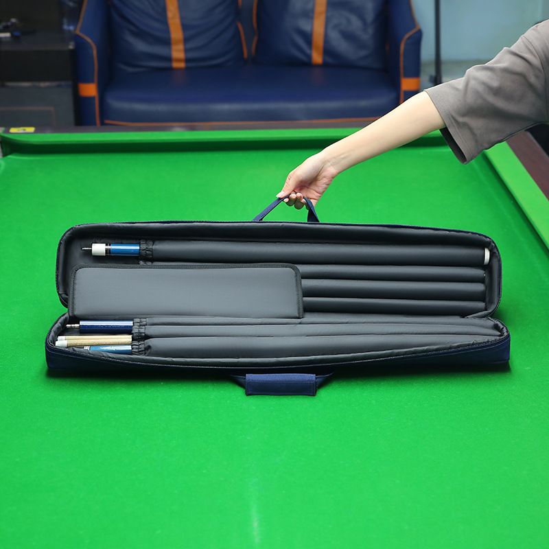 High-Quality Snooker Cue Case For 3/4 & 1/2 Cues - Durable Oxford Fabric With Polyester Lining - Travel-Friendly & Compact Storage - Black & Blue_voghion.com
