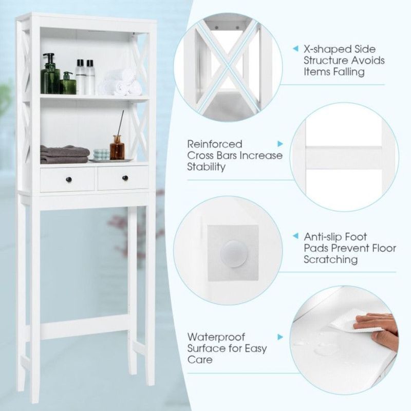 Mensola salvaspazio per il bagno con cassetti portaoggetti per WC_voghion.com