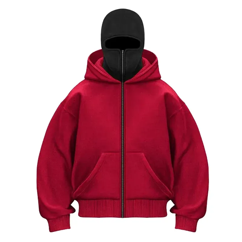 Felpa con cappuccio da uomo, pullover a maniche lunghe, felpa con doppio cappuccio, felpa casual patchwork da uomo, felpa con tasca con cerniera_voghion.com