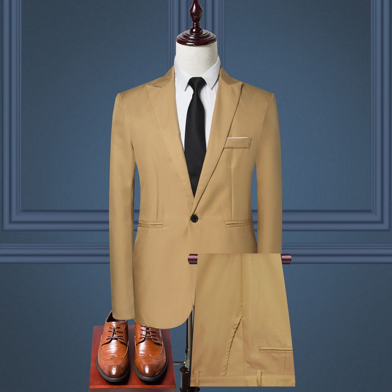 Herrenbekleidung Mode einfarbig Business Casual große Größe schlanke Anzughose Anzug_voghion.com