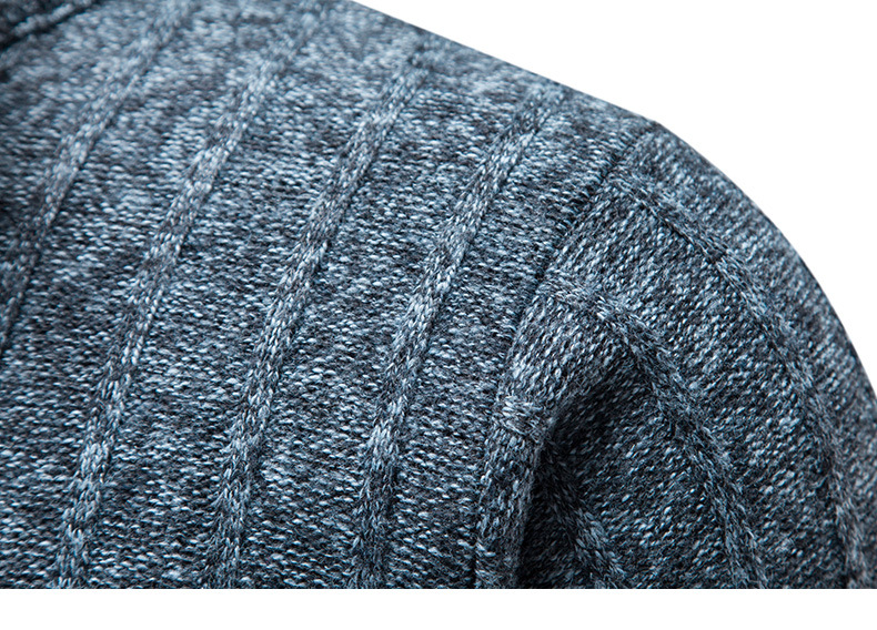 Herbst/Winter Herren-Pullover mit Stehkragen, Business-Streifen und Fleece-Pullover für Herren_voghion.com