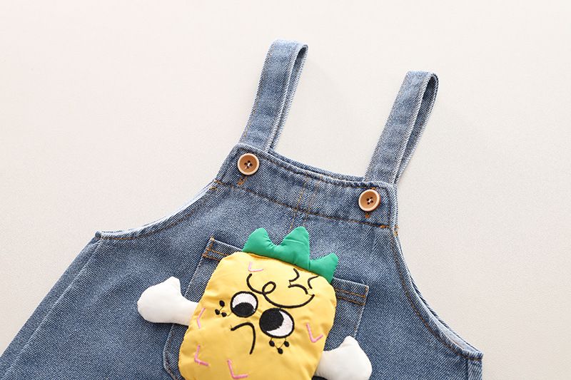 Set da due pezzi per bambini 2024, elegante felpa con cappuccio a righe, set di salopette in denim per bambini autunnali_voghion.com