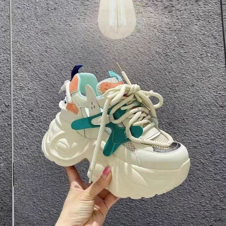 Small Height-increasing Sneakers Breathable Mesh Dad Muffin Platform Sneakers Casual Shoes Women's Shoes_voghion.com