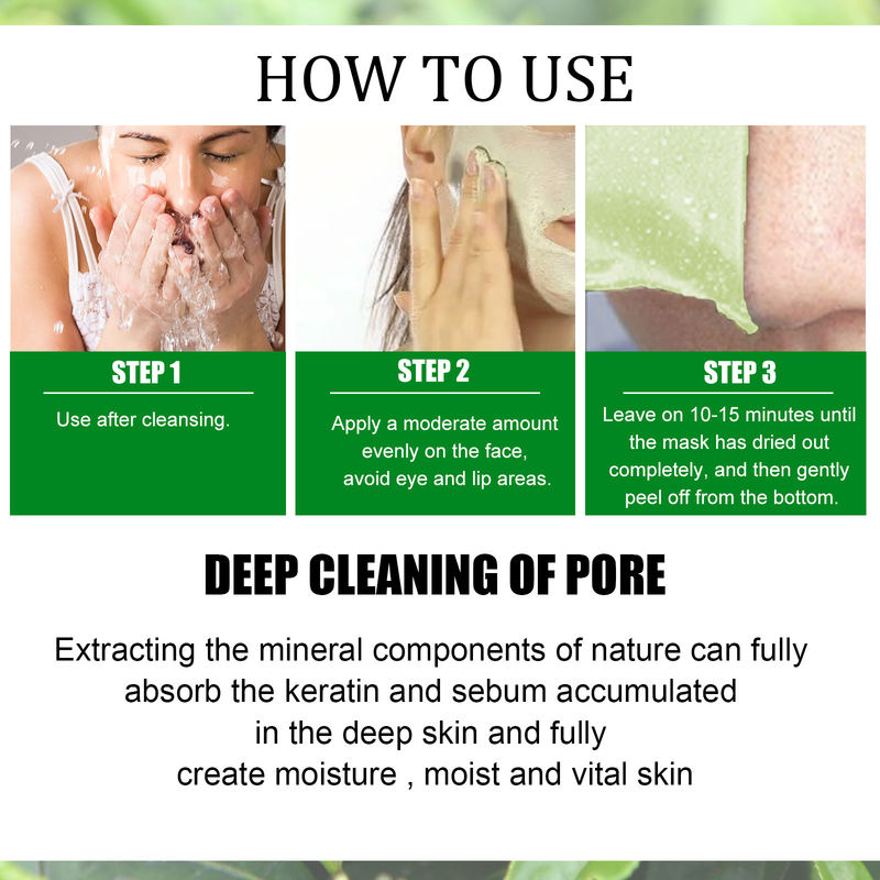 Eelhoe Trhání Hloubkové Čištění Blackhead Odstraňování Akné Hydratační Zmenšující Póry Pleťová Maska Se Zeleným Čajem_voghion.com