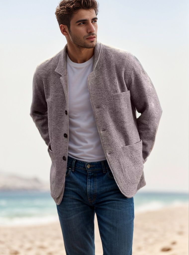Spring and Autumn Men's Youth Solid Color Trendy Jacket, Outcoat, Casual Coat_voghion.com