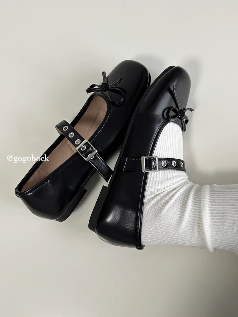 Lancui Niche Four-Color Versatile Ballet Style Soft Sole Comfortable Mary Jane Shallow Mouth Women's Leather Shoes_voghion.com