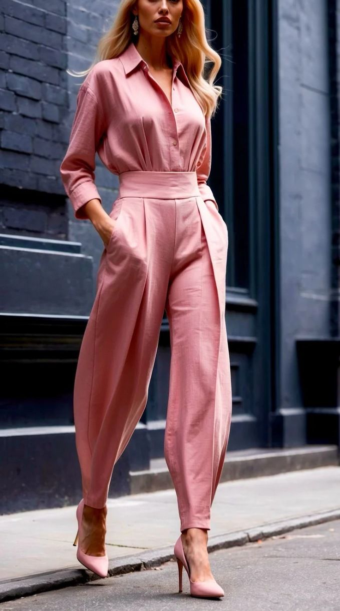 Abbigliamento da donna, moda casual, abiti, camicie a maniche lunghe, pantaloni dritti, abiti da viaggio a due pezzi per donna_voghion.com