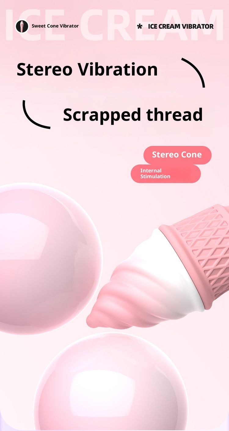LuvBox Shanggan Piccolo Vibratore a Cono Dolce Gelato Giocattolo Sessuale Femminile Inserimento Piacere Orgasmo Masturbatore Vibrante_voghion.com