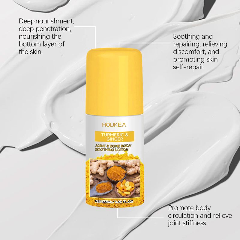 Kurkuma ja inkivääri nivelhoitovoide ulkoiseen käyttöön, rauhoittava nivelkipuvoide, ranteiden ja polvien hieronta_voghion.com
